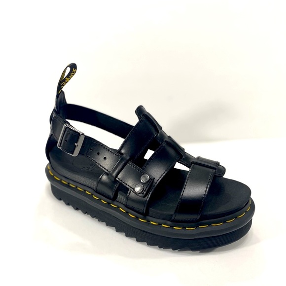 NEW DR MARTENS TERRY LEATHER STRAP SANDALS - Picture 4 of 15